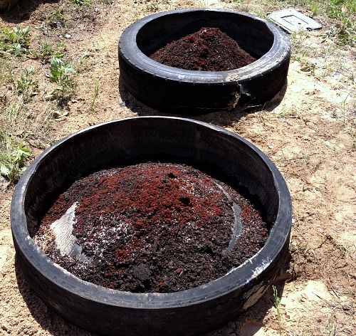 dirt placed in tires